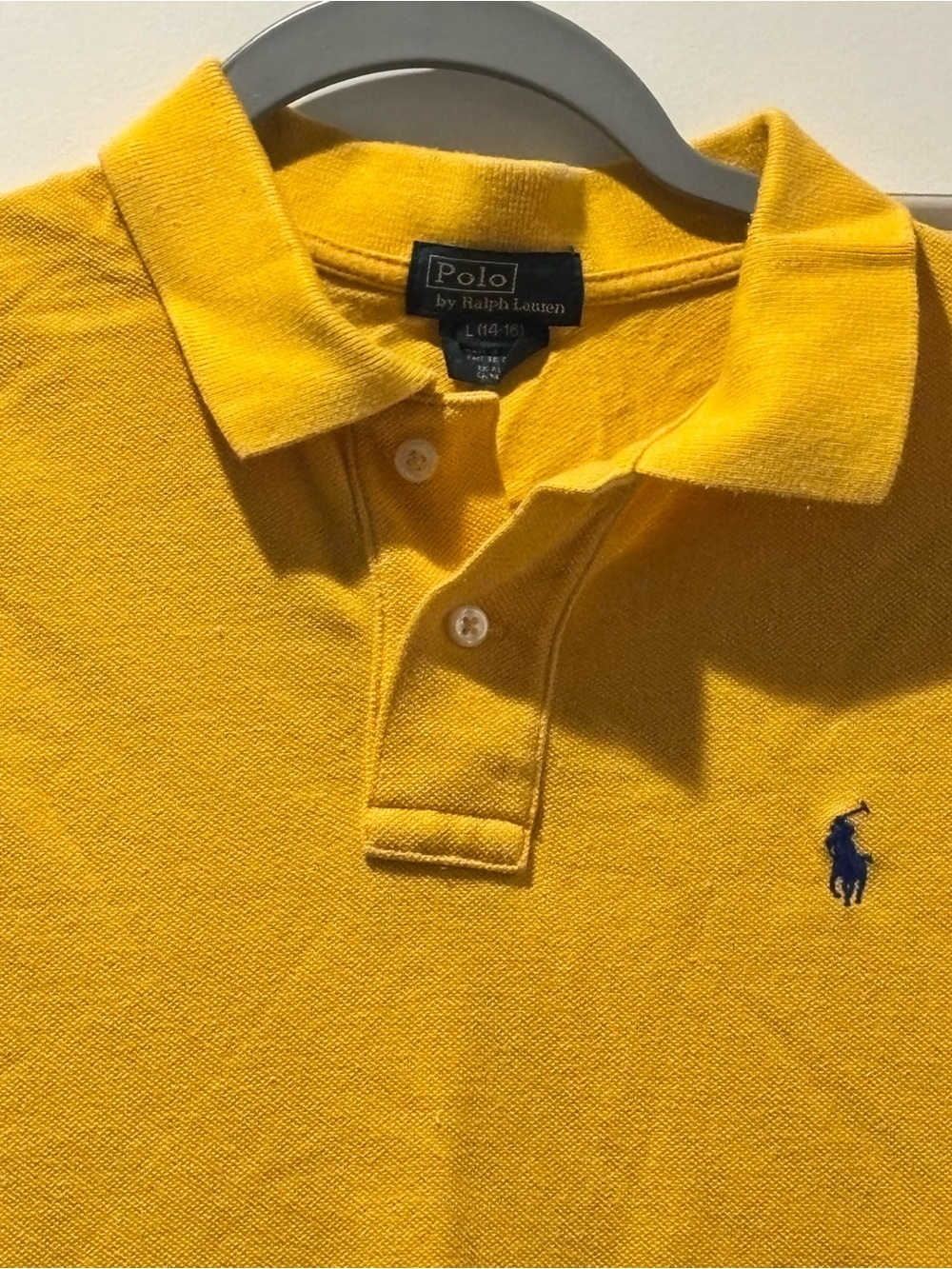 Ralph Lauren Yellow Polo with Navy Pony Embroidery - Picture 3 of 3